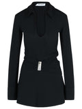 The Attico Black Viscose Blend Mini Dress Women