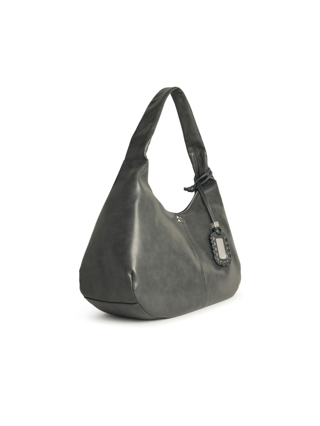 Ganni 'Bou Xxl' Grey Leather Blend Bag Women
