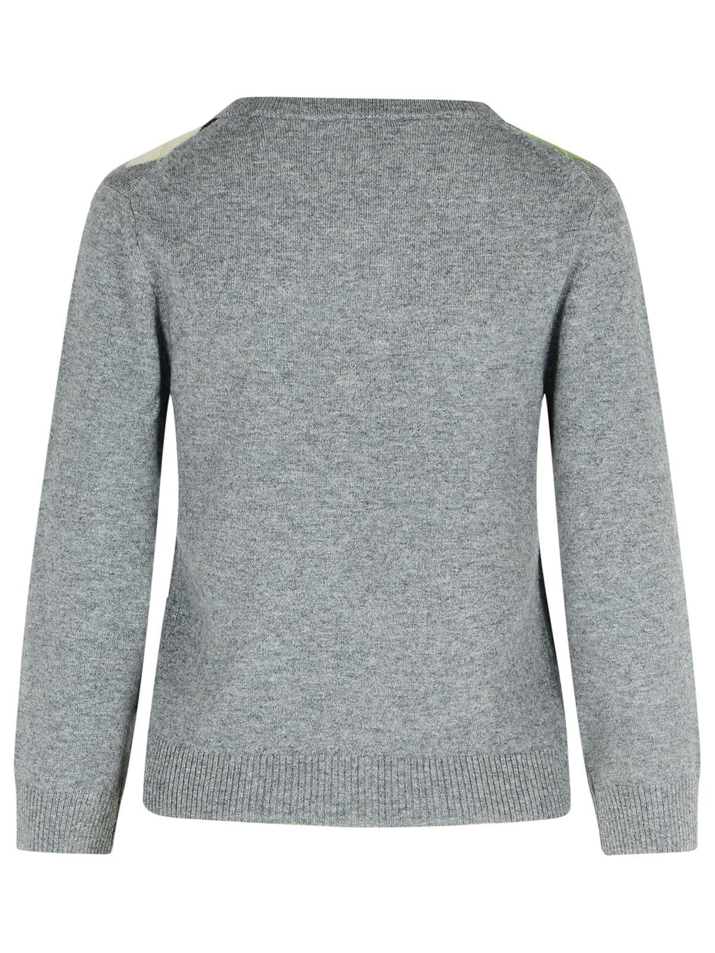 Ganni Grey Checked Cashmere Blend Cardigan Women