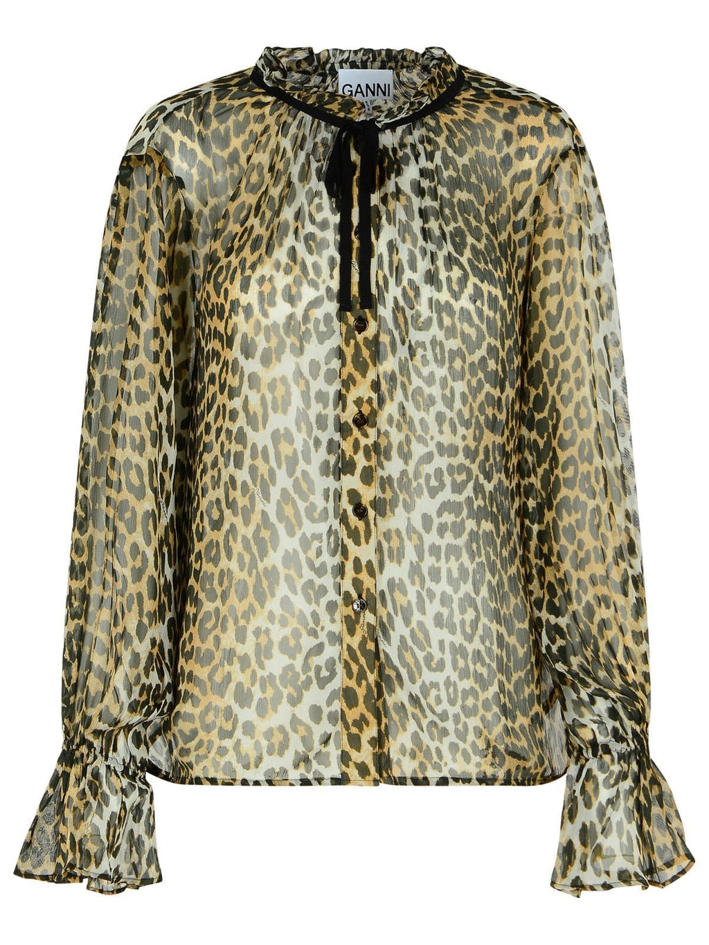 Ganni Leopard Print Viscose Shirt Women