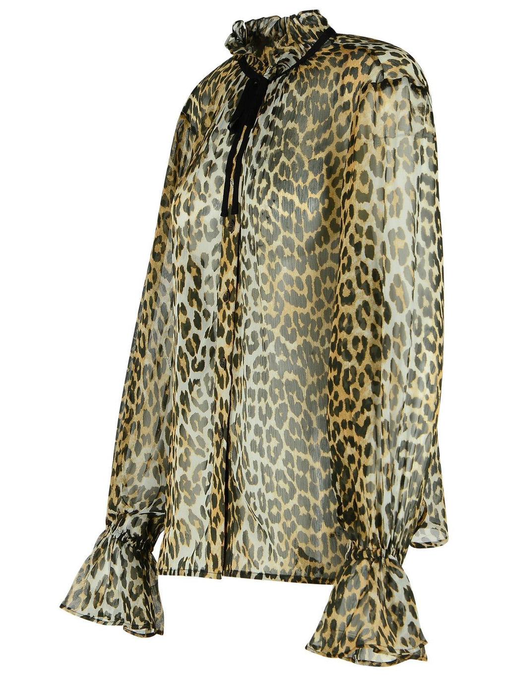 Ganni Leopard Print Viscose Shirt Women