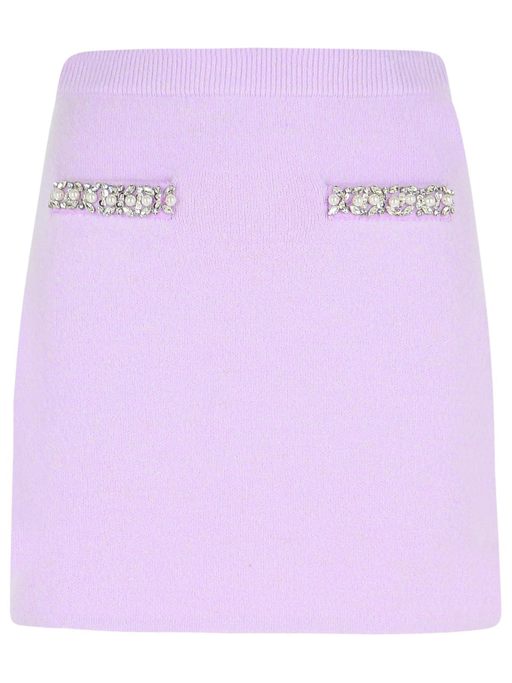Self Portrait 'Crystal' Skirt In Lilac Viscose Blend Women