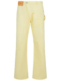 Jw Anderson Workwear' Cotton Pants With Yellow Twisted Leg Men