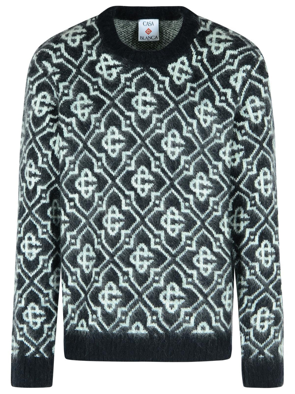 Casablanca Black Mohair Blend Monogrammed Sweater Men