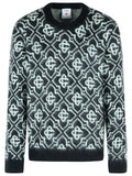 Casablanca Black Mohair Blend Monogrammed Sweater Men