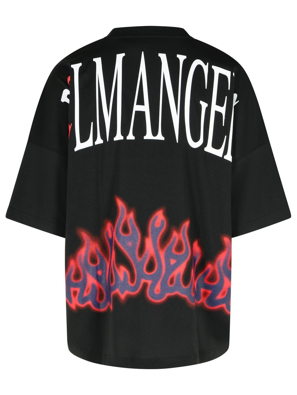 Palm Angels 'Flames' Black Cotton T-Shirt Men