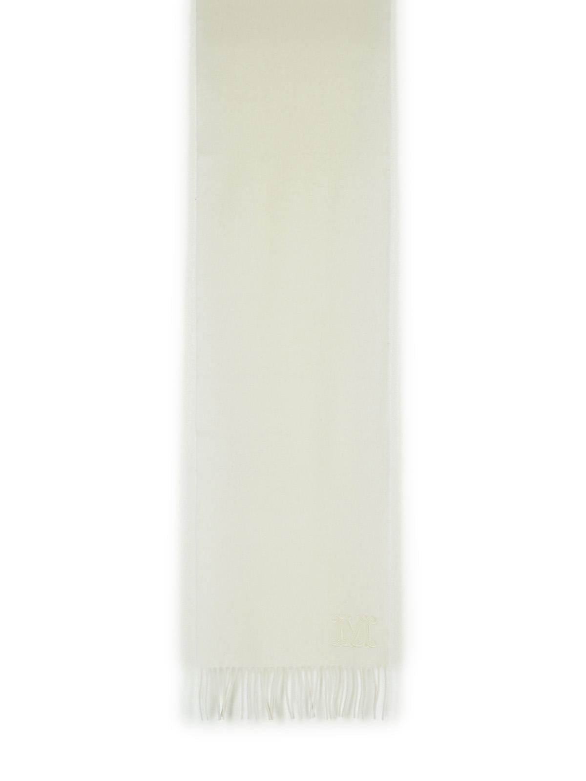 Max Mara 'Wsdalia' Optical White Cashmere Scarf Women