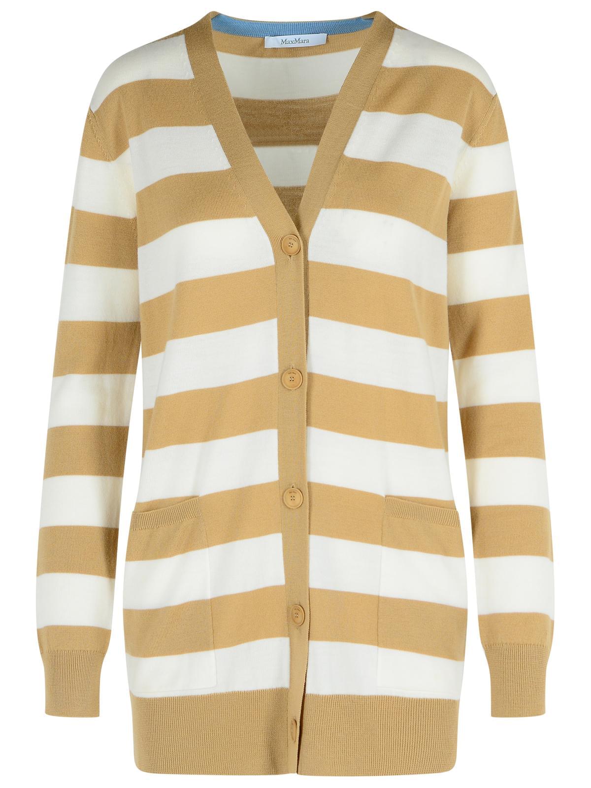 Max Mara 'Fiemme' Virgin Wool Sand Cardigan Women