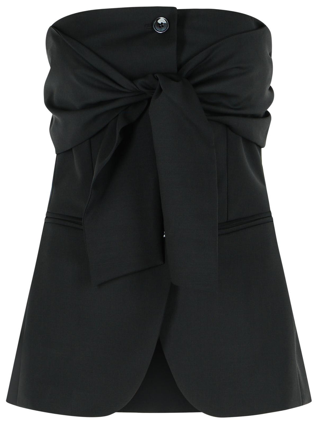 Max Mara 'Veruska' Black Virgin Wool Bustier Top Women