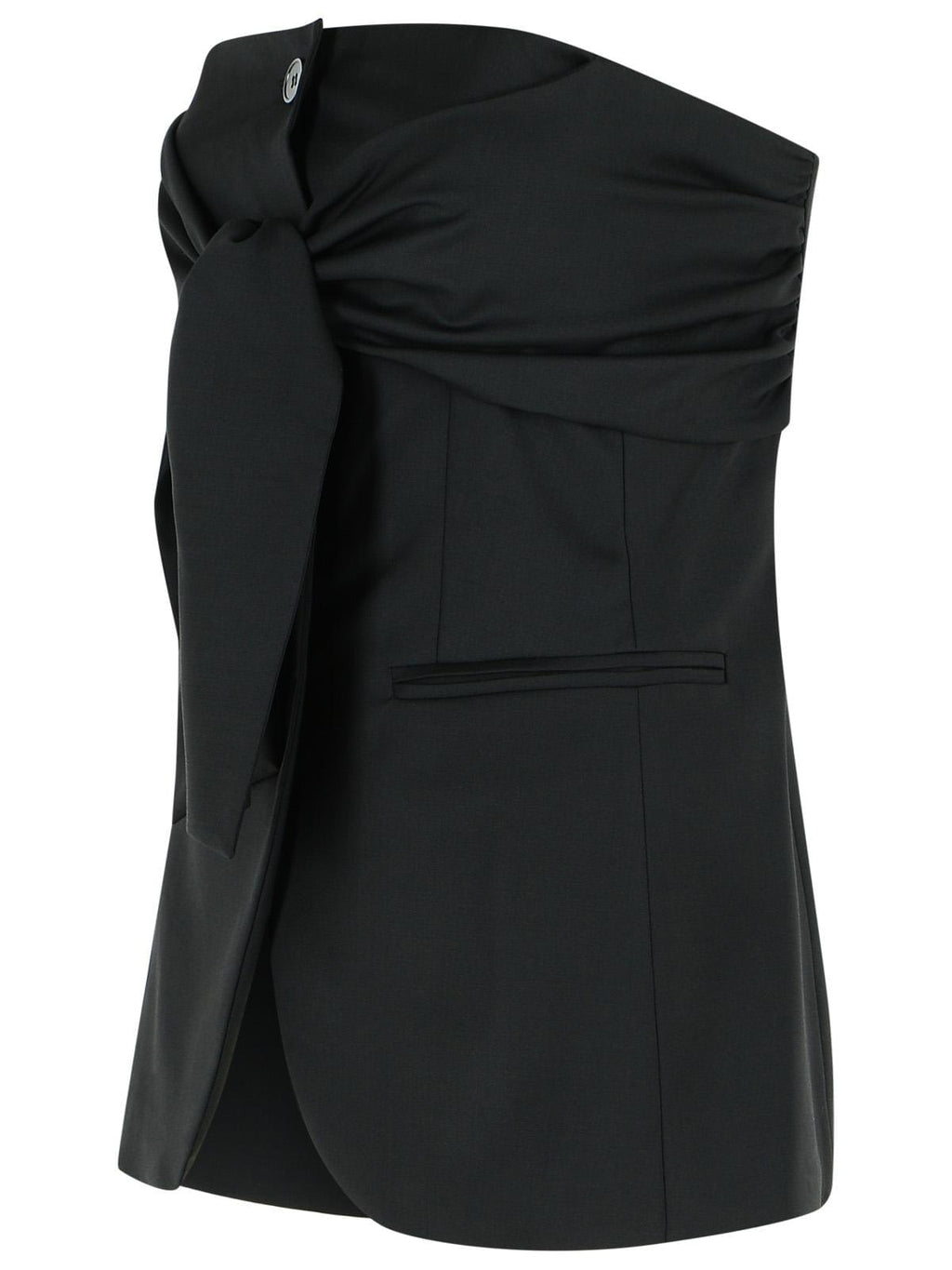 Max Mara 'Veruska' Black Virgin Wool Bustier Top Women