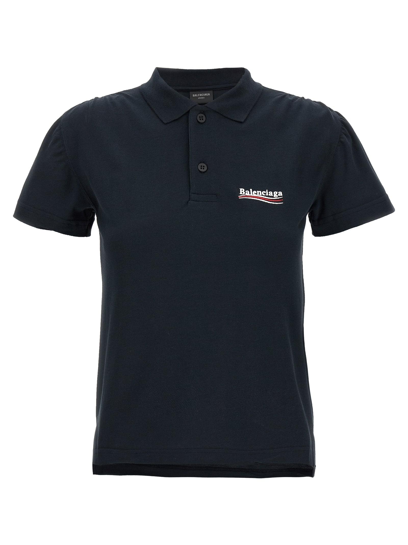 Balenciaga Women Logo Embroidery Polo Shirt
