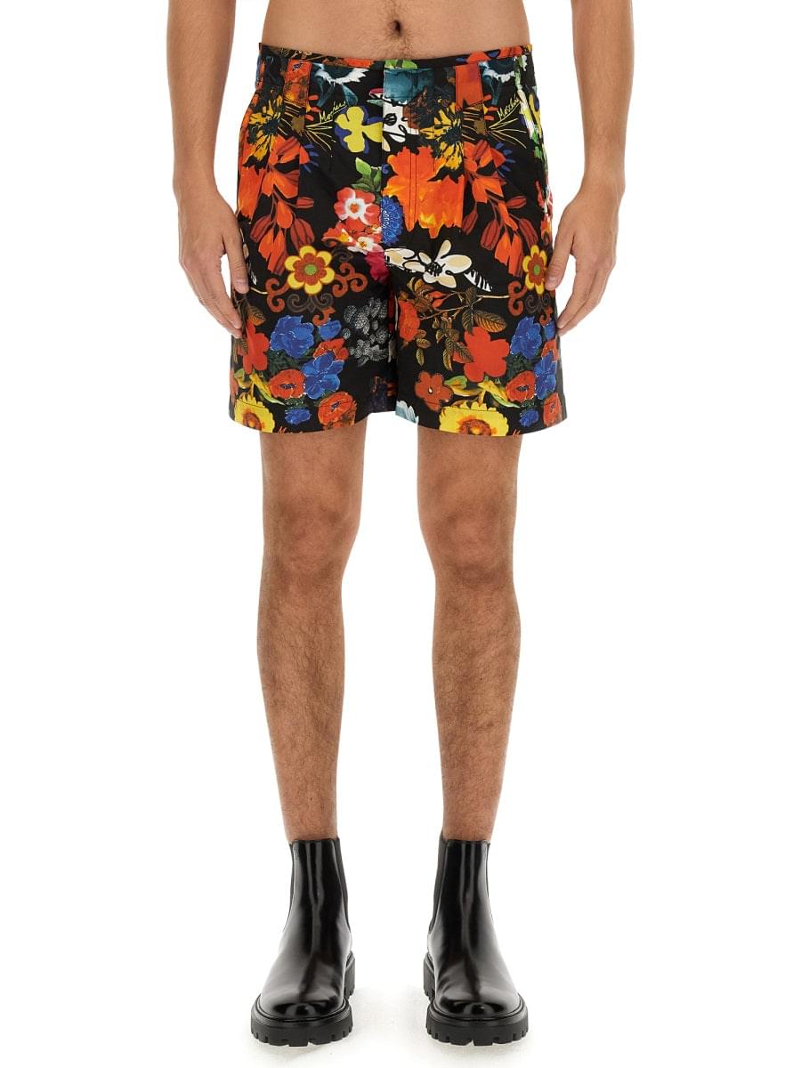 Moschino Men Bermuda With Floral Pattern