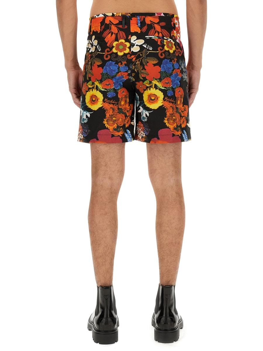 Moschino Men Bermuda With Floral Pattern
