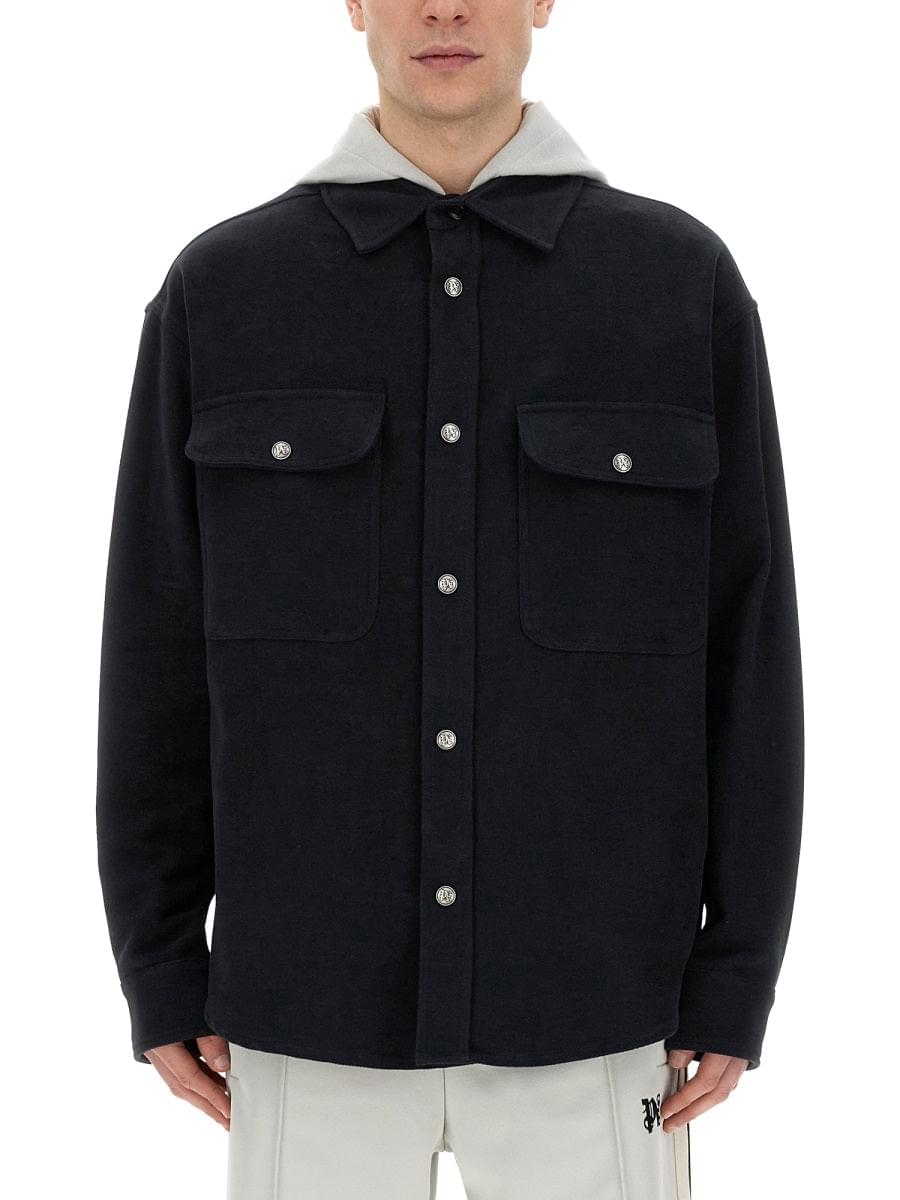 Palm Angels Men Shirt-Jacket With Monogram