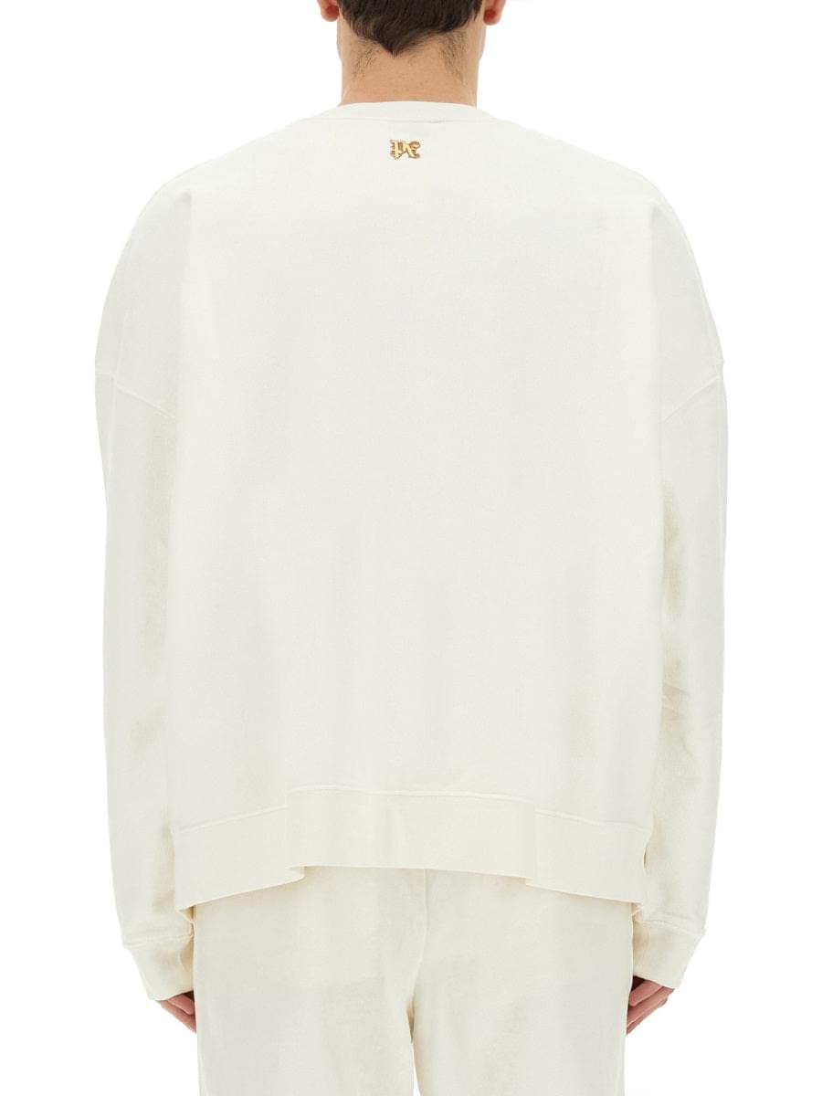 Palm Angels Men "Burning Monogram" Print Sweatshirt