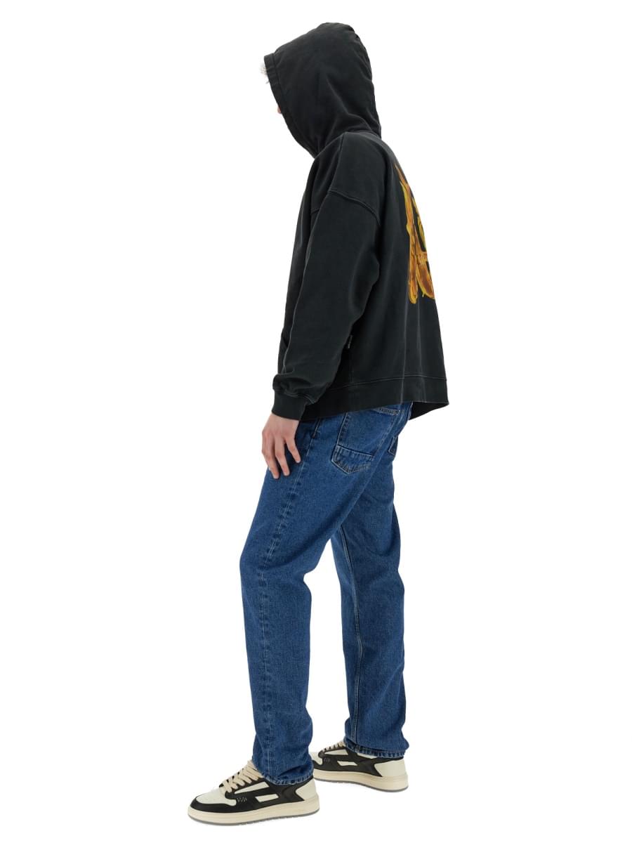 Palm Angels Men "Burning Monogram" Print Sweatshirt