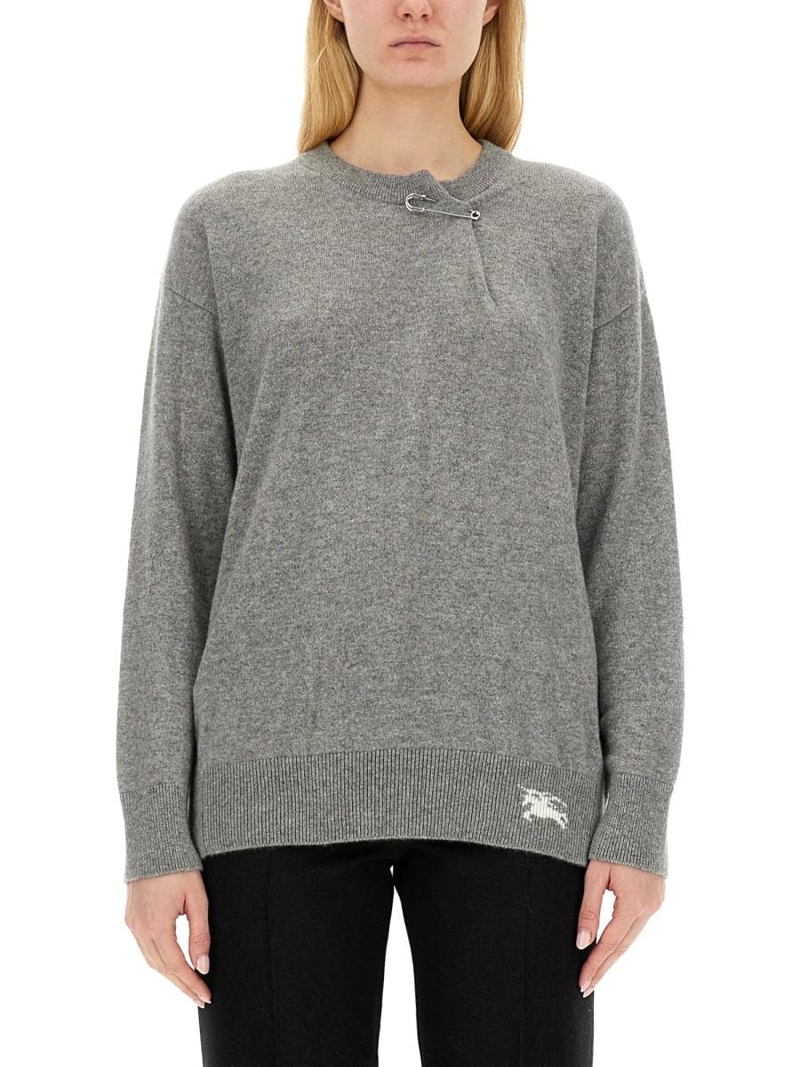 Burberry Women Cashmere Sweater With Kilt Pin