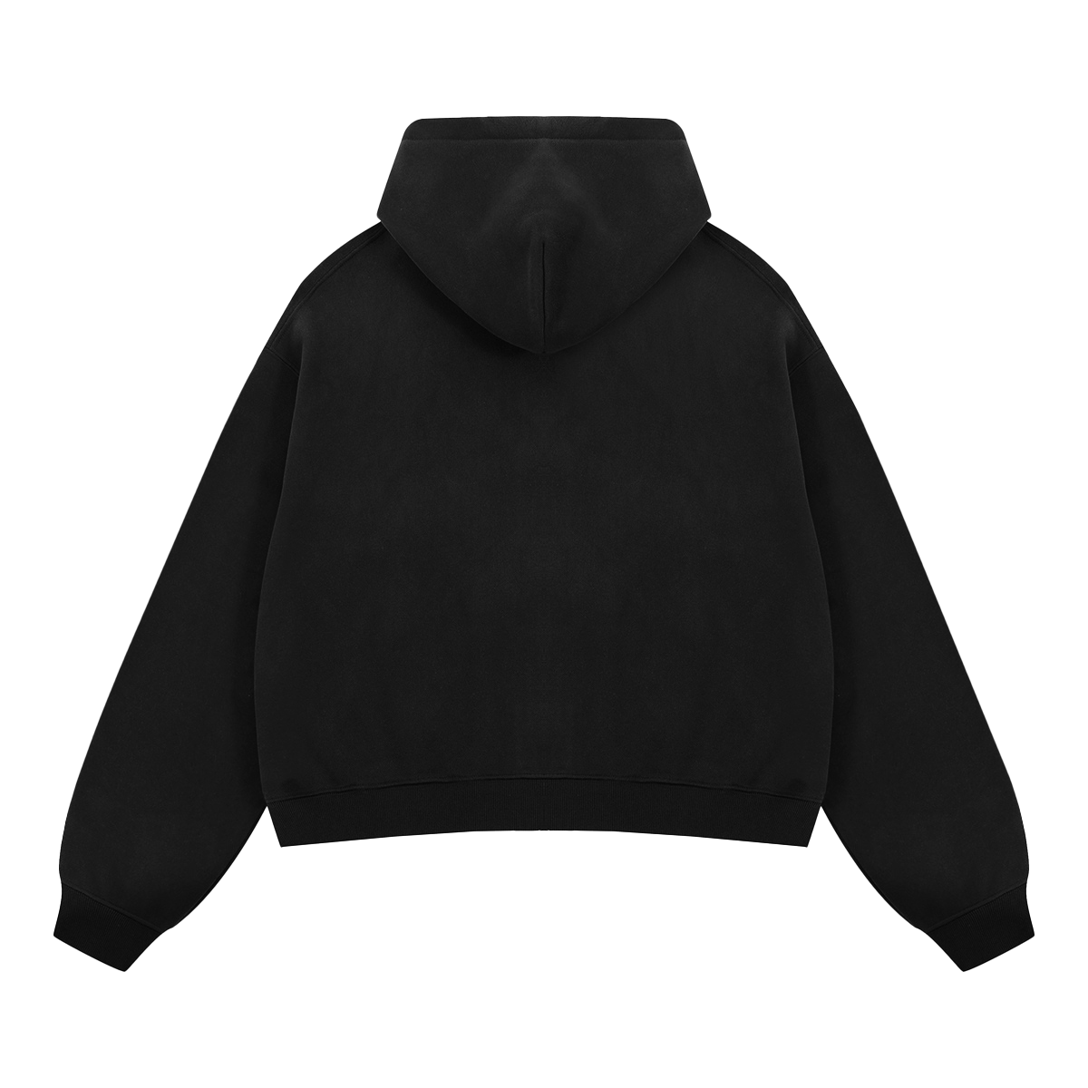 Manhunt Zip Up Cropped Boxy Hoodie Unisex Streetwear 380 GSM Heavyweight Sweatshirt For Cold Weather