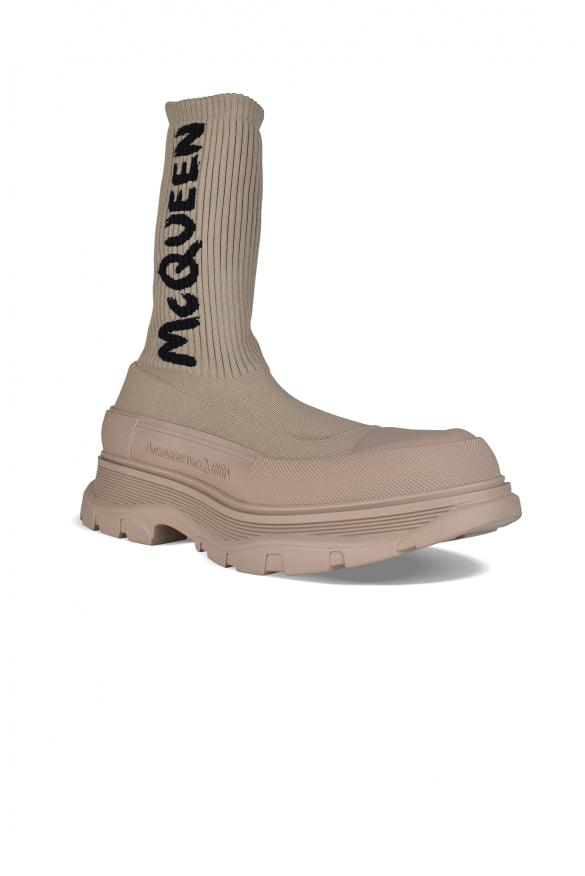 Alexander Mcqueen Men Graffiti Tread Slick Boots