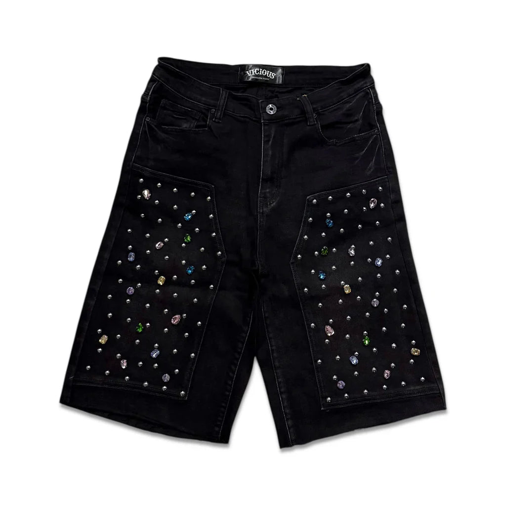 VICIOUS DENIM Shorts Graphic Patch