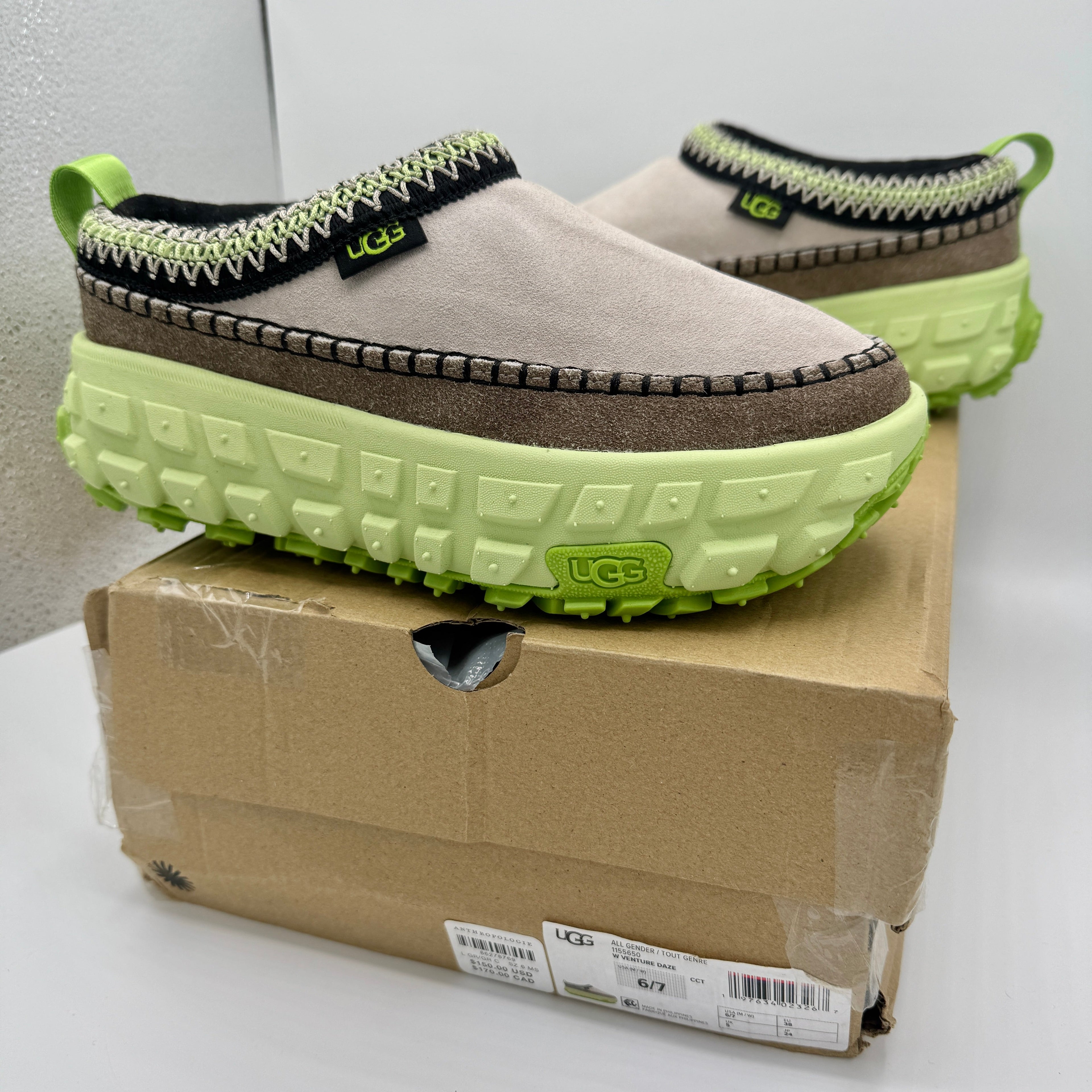 Ugg Venture Daze Platform Slide Shoes Unisex Green
