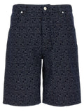 Fendi Men Bermuda Jeans Jacquard Ff