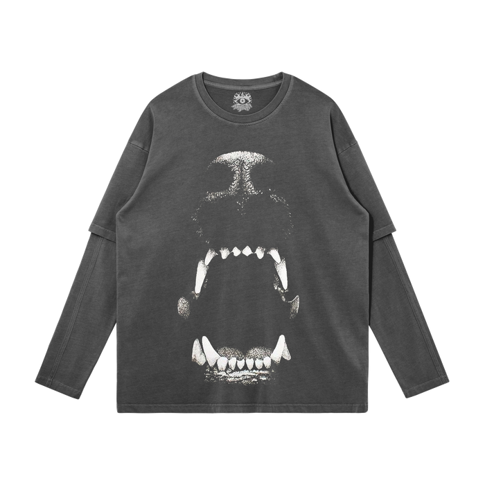 Dog Bite Faux Layered Long Sleeve Tee
