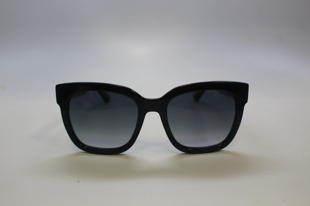 Gucci GG0034SN-002 54 mm Women’s Sunglasses – Black Acetate Frame with Grey Gradient Lenses | Authentic Luxury Eyewear