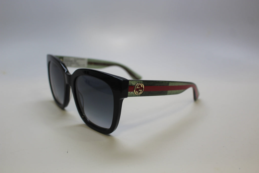 Gucci GG0034SN-002 54 mm Women’s Sunglasses – Black Acetate Frame with Grey Gradient Lenses | Authentic Luxury Eyewear