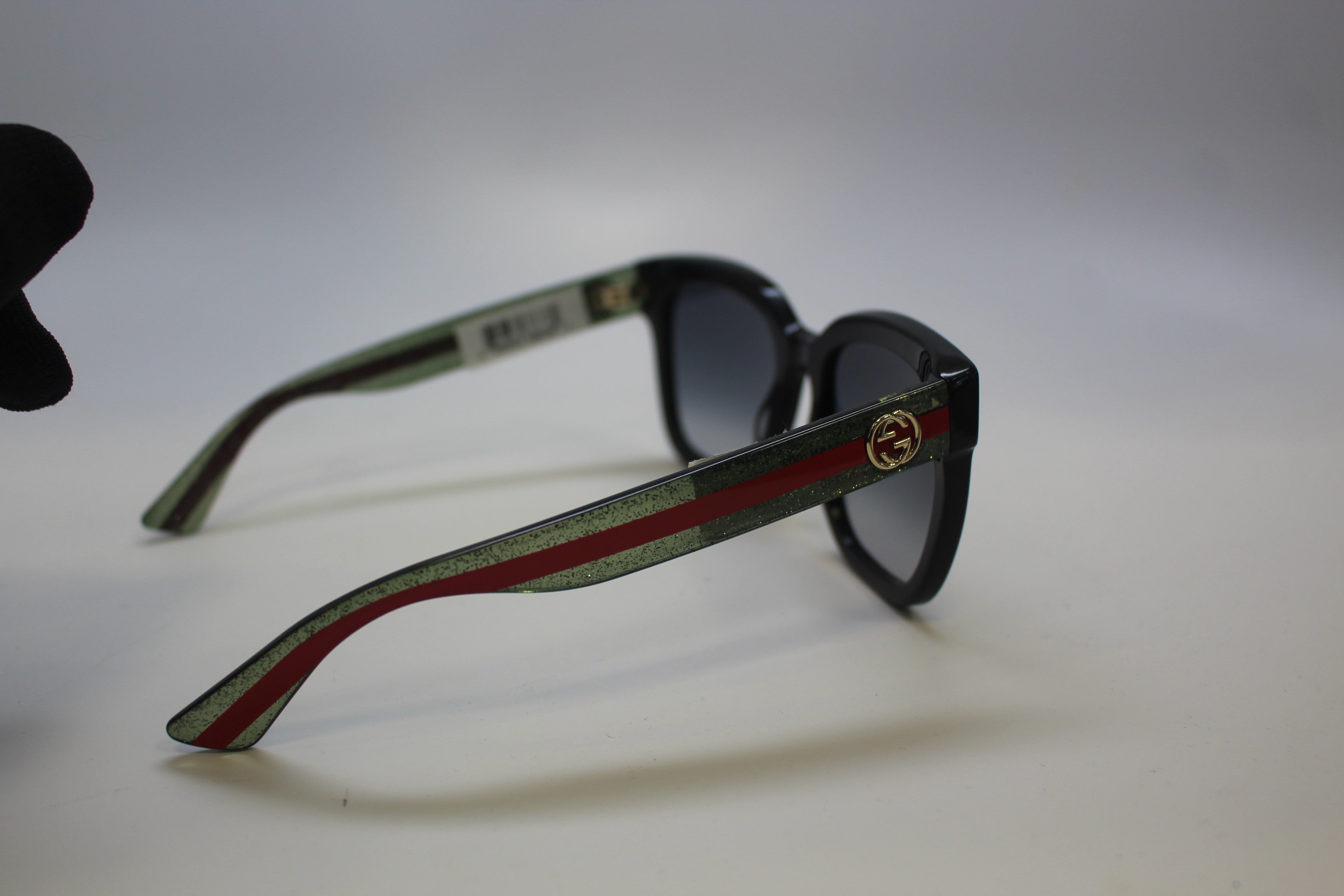 Gucci GG0034SN-002 54 mm Women’s Sunglasses – Black Acetate Frame with Grey Gradient Lenses | Authentic Luxury Eyewear