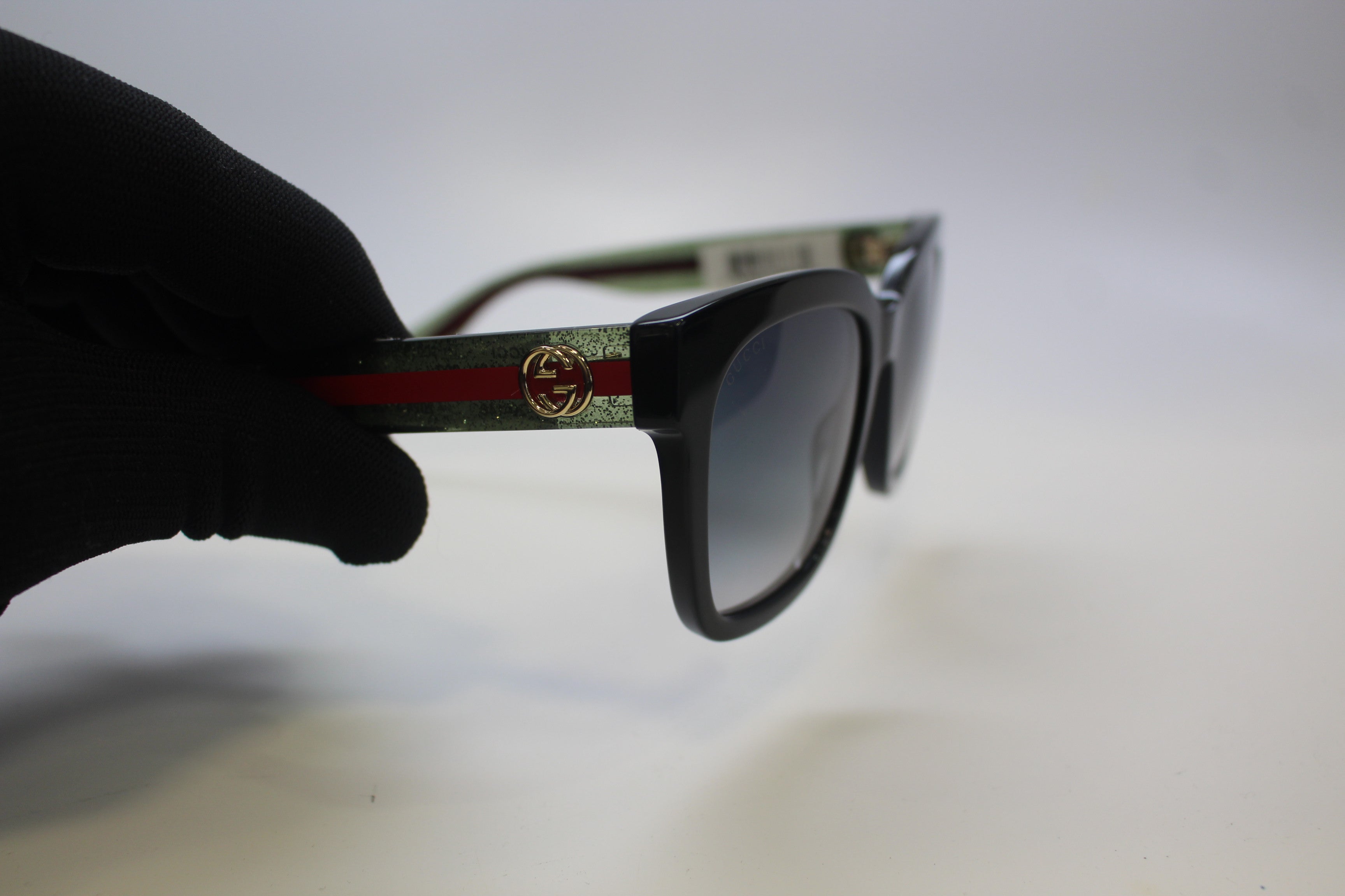 Gucci GG0034SN-002 54 mm Women’s Sunglasses – Black Acetate Frame with Grey Gradient Lenses | Authentic Luxury Eyewear