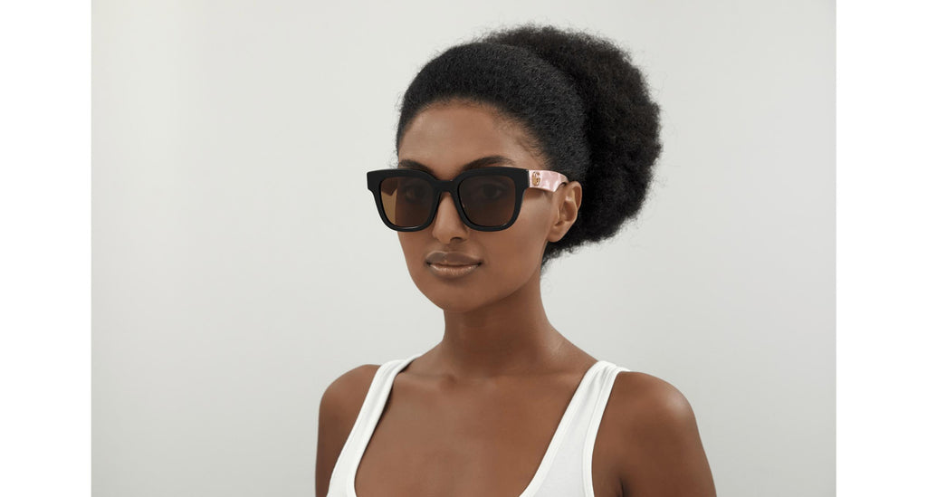 Gucci GG0998S-005 52 Women’s Sunglasses | Black/Pink Pearl Frame | Authentic Luxury (UPC 889652356174)