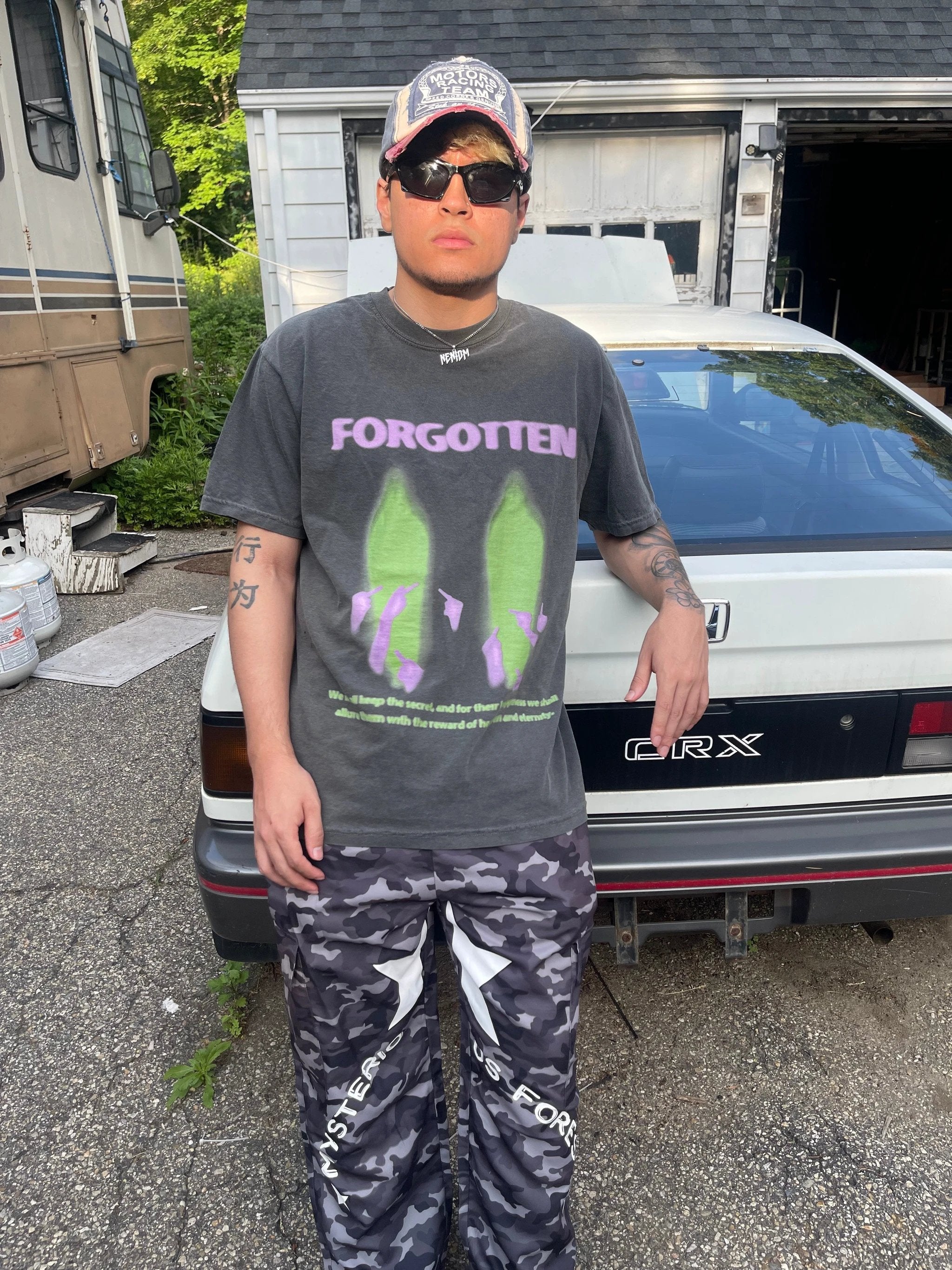Paranormal Forgotten Garment Dyed Streetwear Tee Cotton Short Sleeve T Shirt