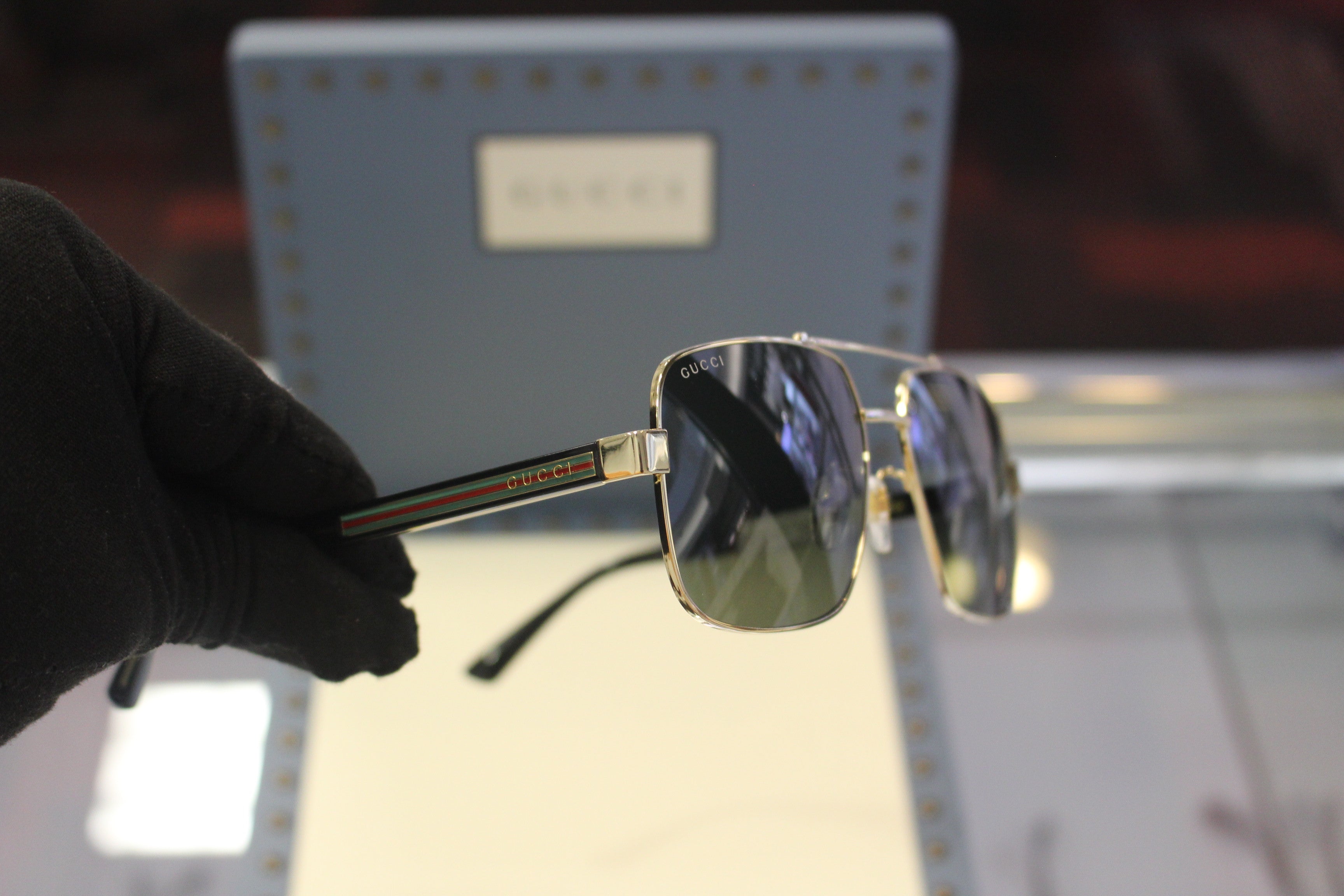 Gucci GG0529S-001 60 Men’s Sunglasses | Gold Metal Frame | Authentic Luxury