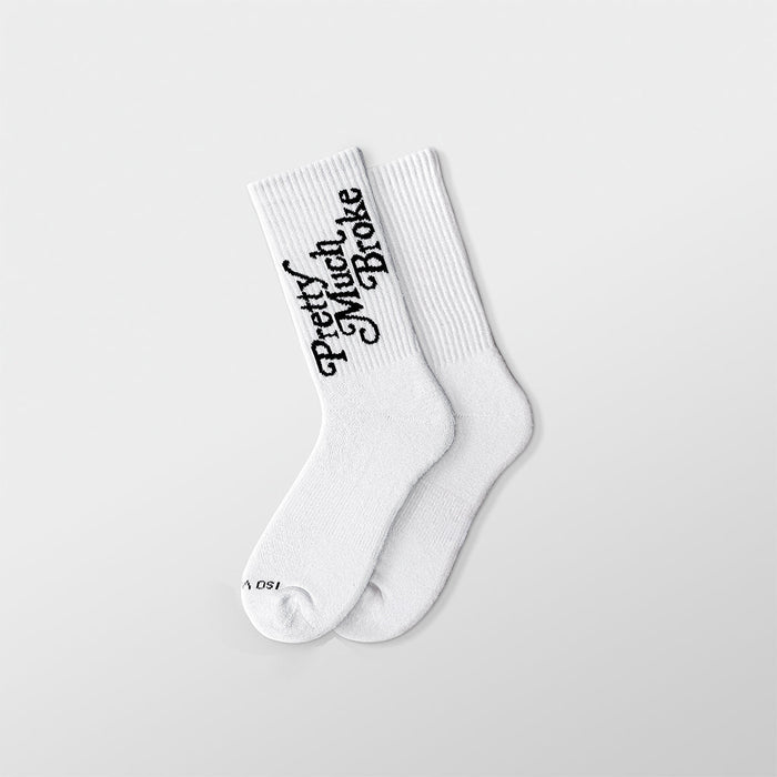 Pretty Much Broke Socks - White