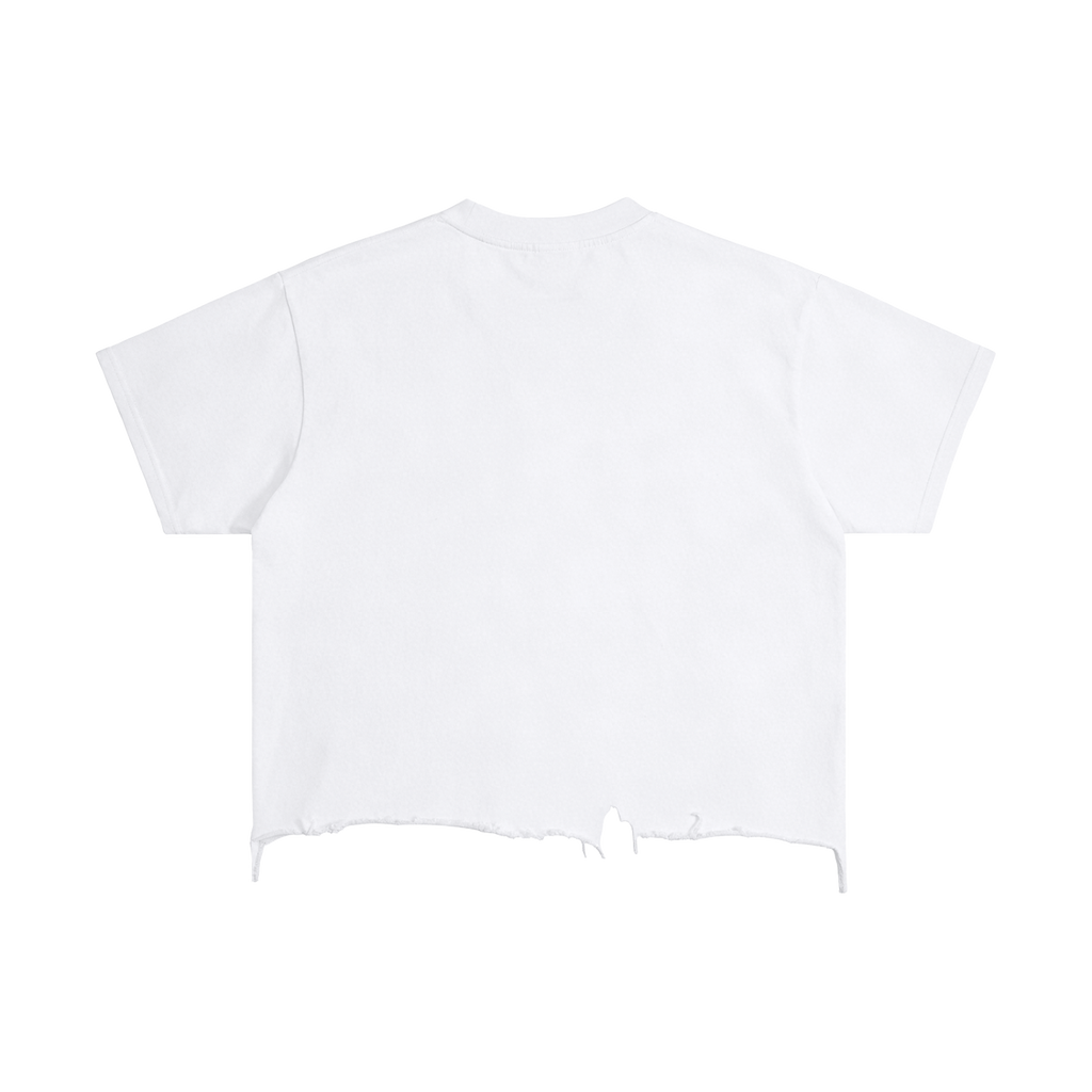 Luv Money White Distressed Hem Washed Shirt Streetwear Cotton 240GSM DTG Print Tee