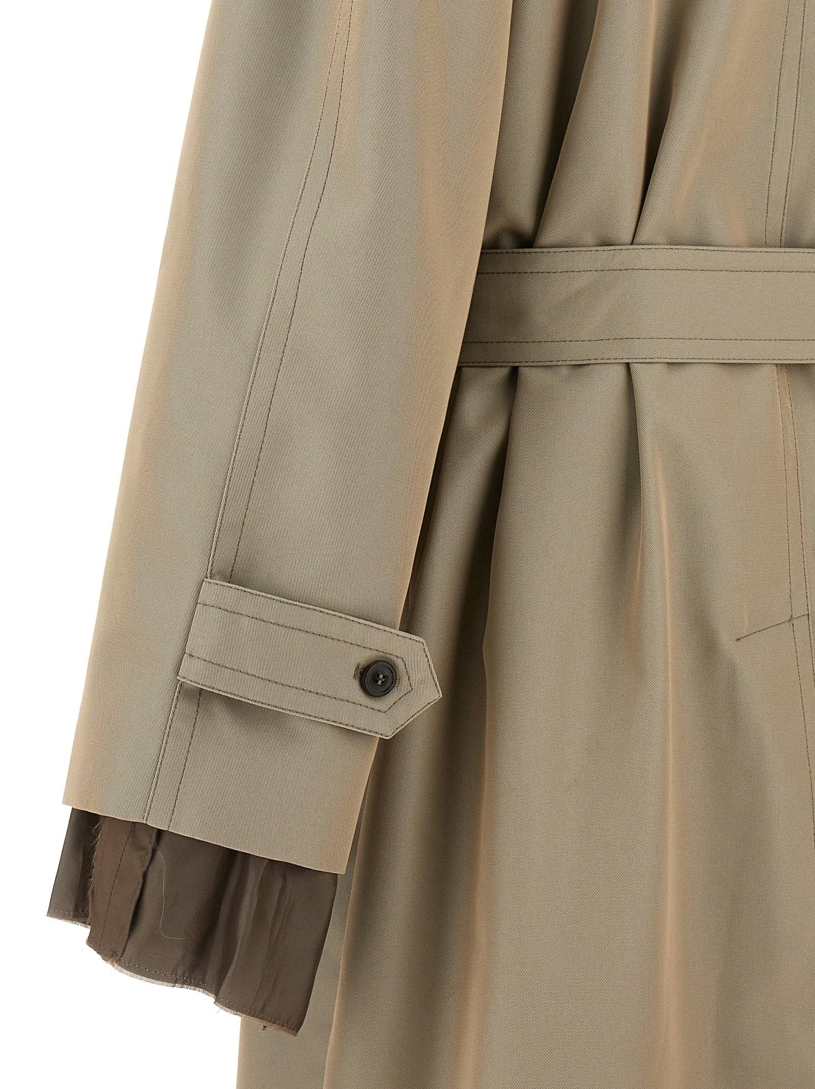 Maison Margiela Men Long Single-Breasted Trench Coat
