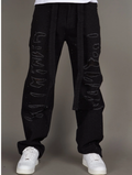 PLTX Jeans Rhinestone Graffiti