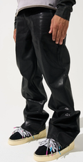 SERENEDE Pants Faux Leather Baggy