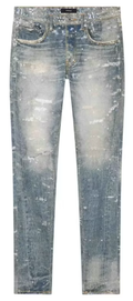 PURPLE Jeans Distressed Paint Splatter Light Wash