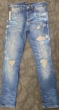 7TH HVN LONDON Jeans Distressed Paint Splatter Straight Fit
