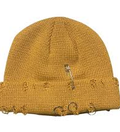 THE SYNDICATE Beanie Distressed Raw Edge Knit