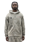 BLACK ISLAND Hoodie Distressed ZipUp