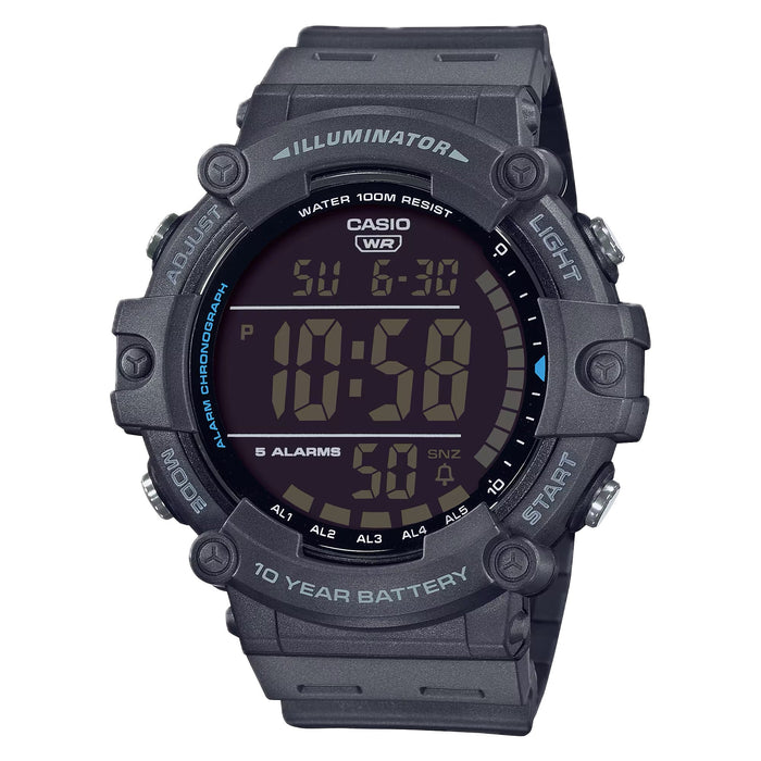 Casio MenÕs Dark Gray Digital Watch with Black Dial - AE-1500WH-8BV