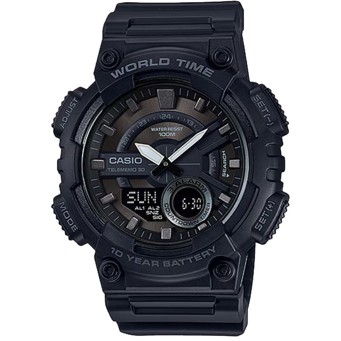 Casio MenÕs Stealth Black Analog-Digital Watch - AEQ-110W-1BV