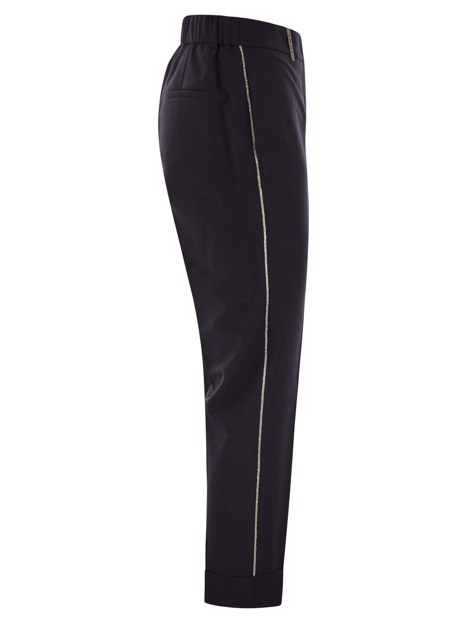 Peserico Women Virgin Wool Blend Trousers With Jewellery