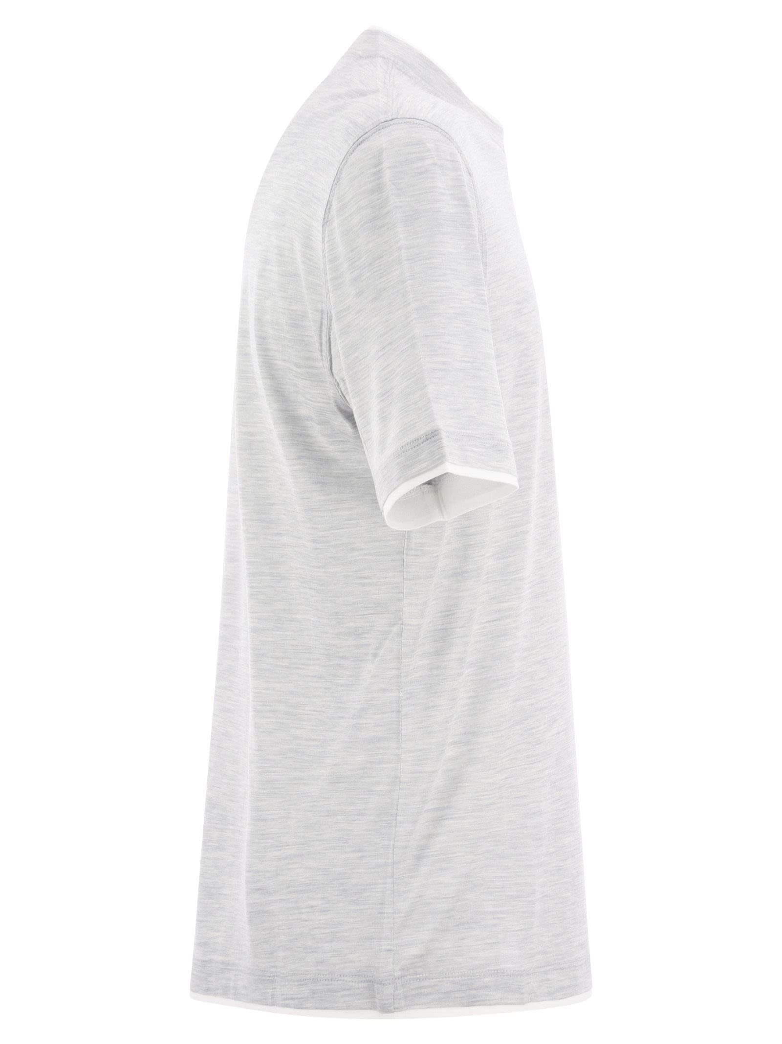 Brunello Cucinelli Men Slim Fit Crew-Neck T-Shirt In Lightweight Cotton Jersey