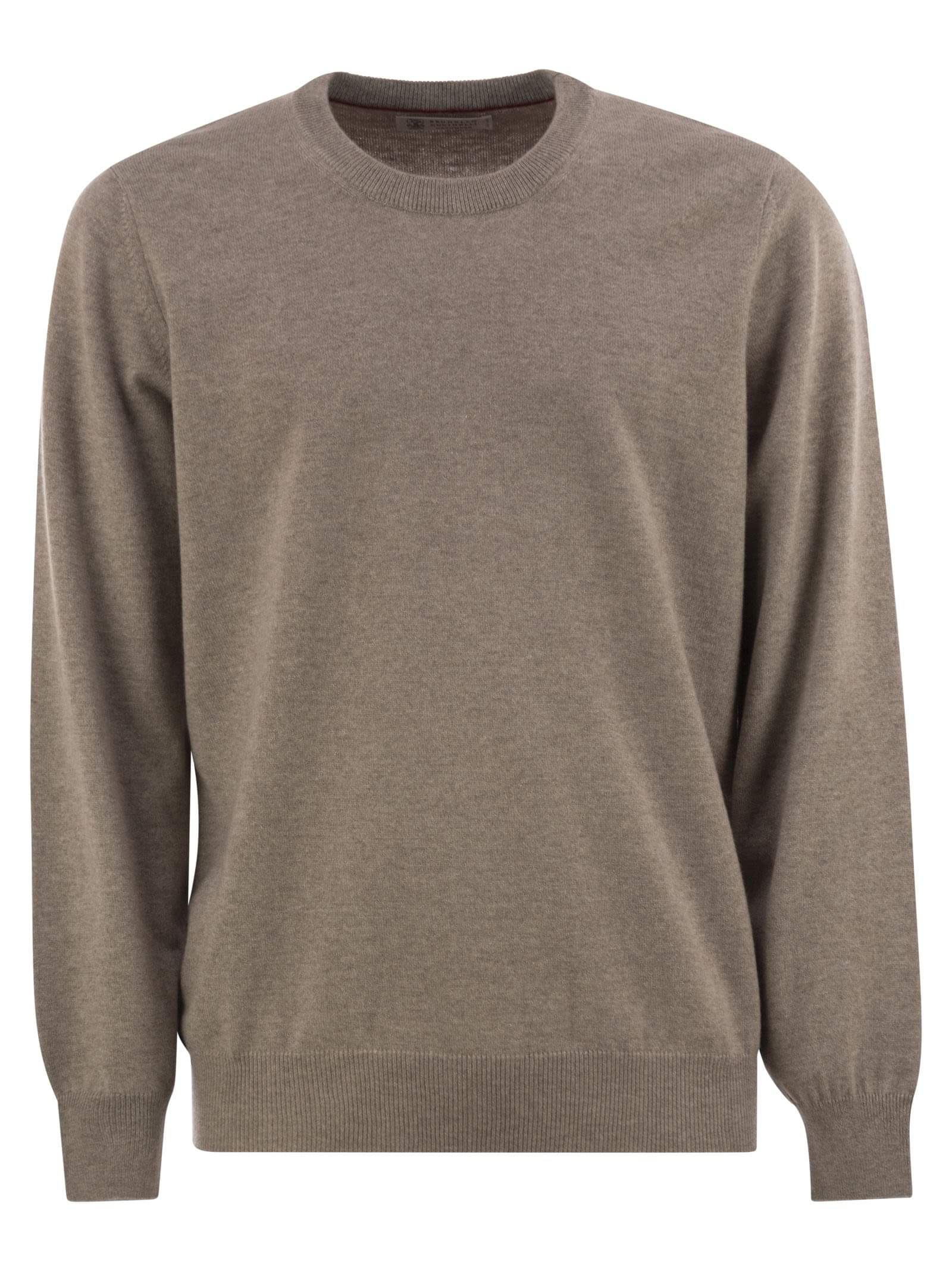 Brunello Cucinelli Men Pure Cashmere Crew-Neck Sweater