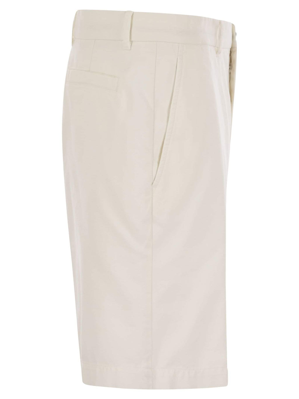 Brunello Cucinelli Men Cotton Gabardine Bermuda Shorts