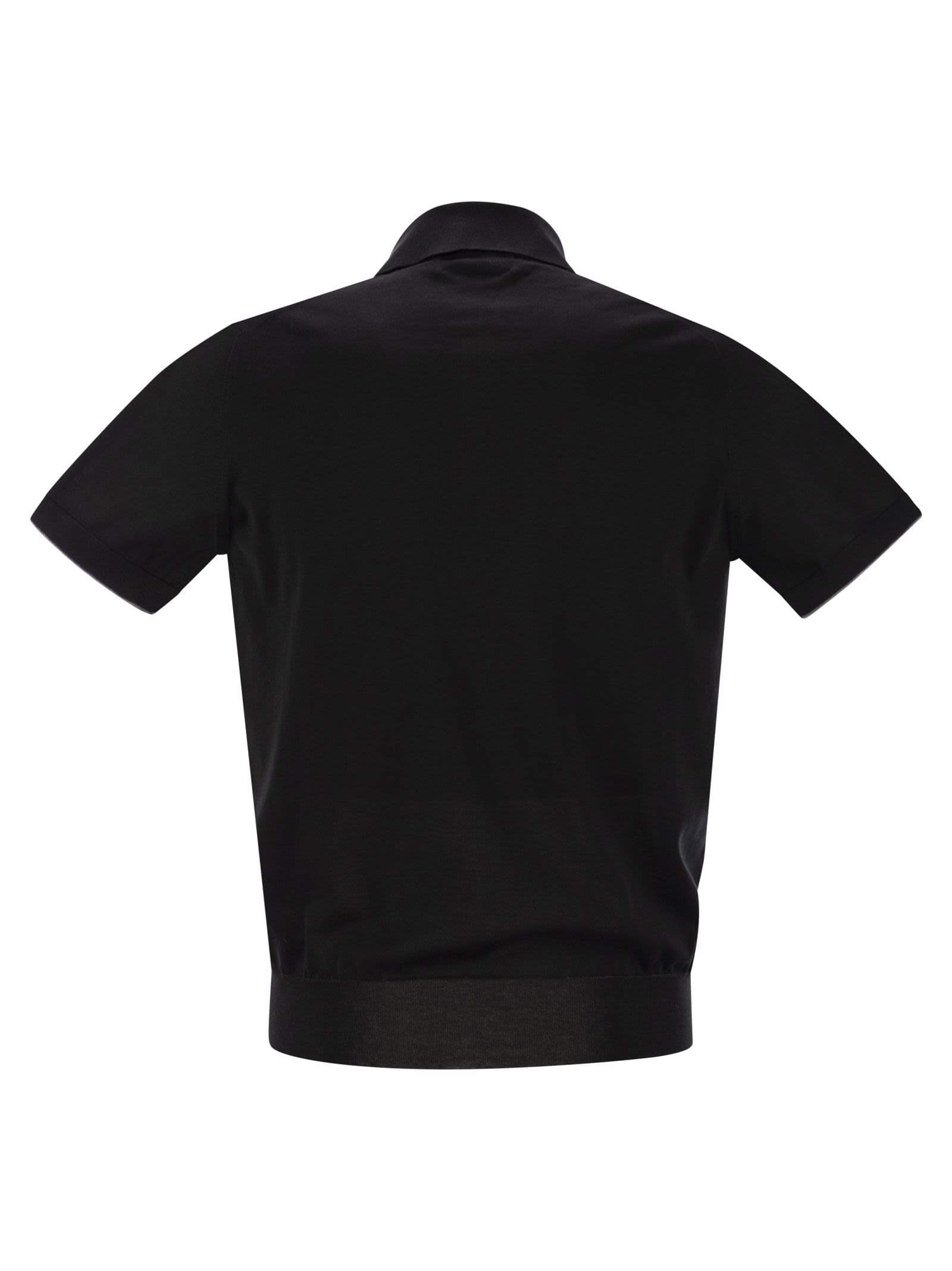 Brunello Cucinelli Men Lightweight Cotton Knit Polo Shirt